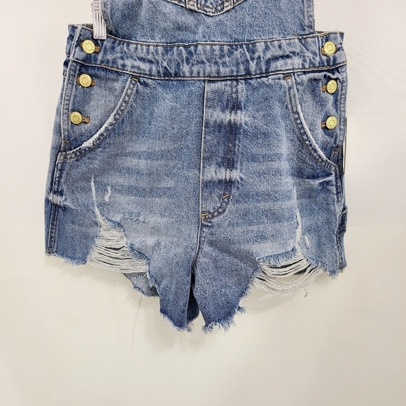 Anthropologie Pilcro denim cutoff shortalls distressed shorts Womens size 29 NEW - Picture 5 of 9